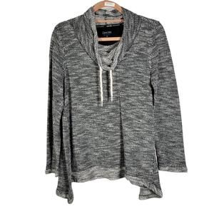 Calvin Klein Performance Black Drawstring Cowl Neck Quick Dry Top Women's Sz M